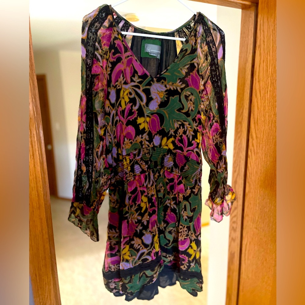 Anthropologie Genevieve Lace Mini Dress